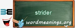 WordMeaning blackboard for strider